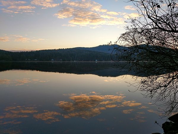 Lake with light reflections